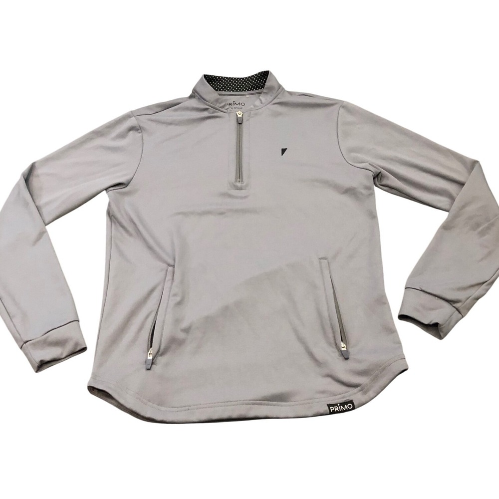 Primo‎ Quarter Zip Pullover Mens Small Grey Performance Golf Activewear Sweater